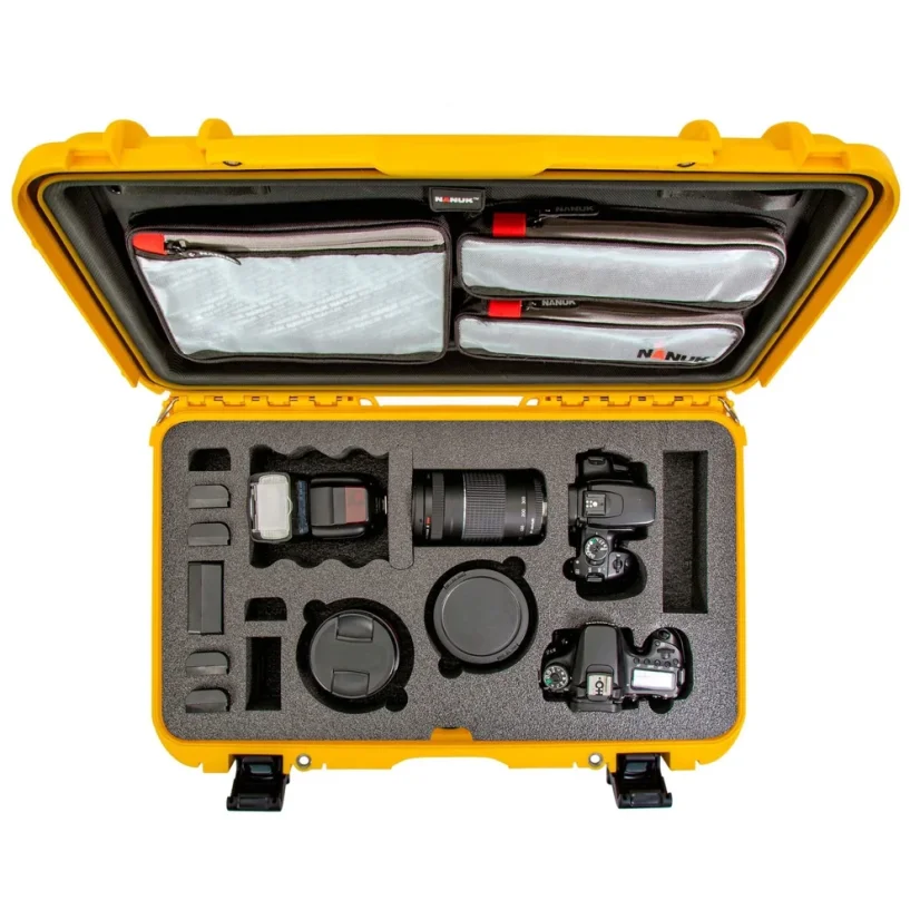 Nanuk 935 Case w/lid org. - w/f for 2 bodies DSLR - Yellow