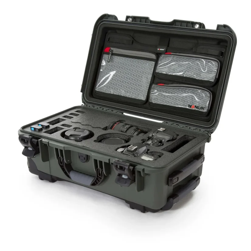 Nanuk 935 Case w/lid org. - w/f for 2 bodies DSLR - Olive