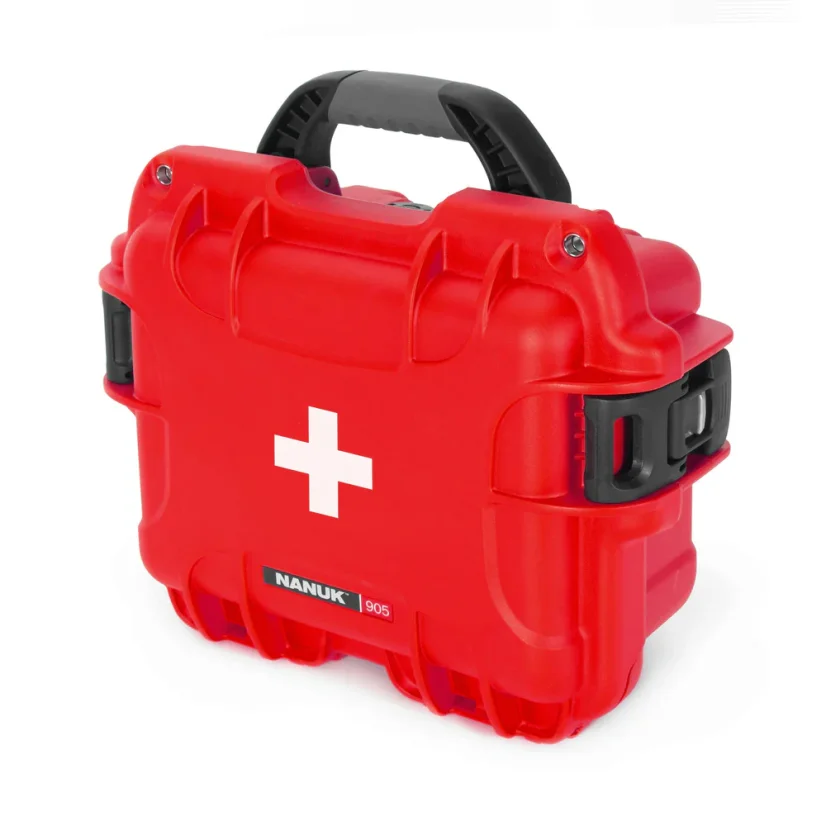 Nanuk 905 Case empty – w/First Aid Logo - Red