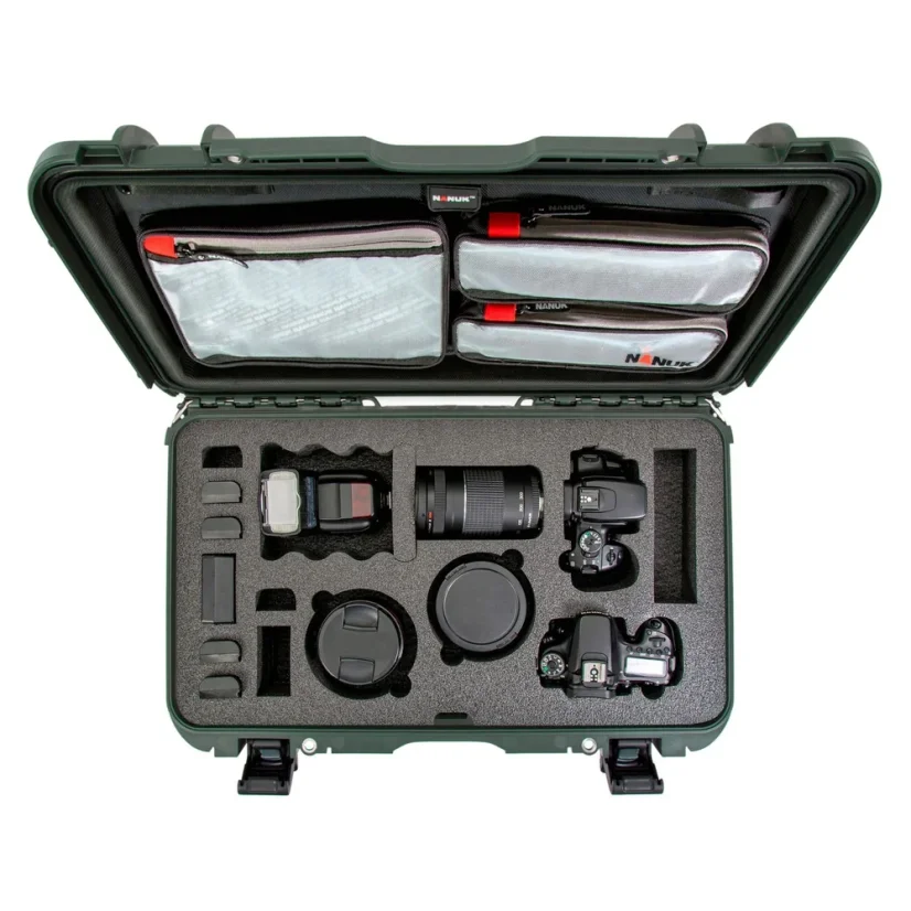 Nanuk 935 Case w/lid org. - w/f for 2 bodies DSLR - Olive