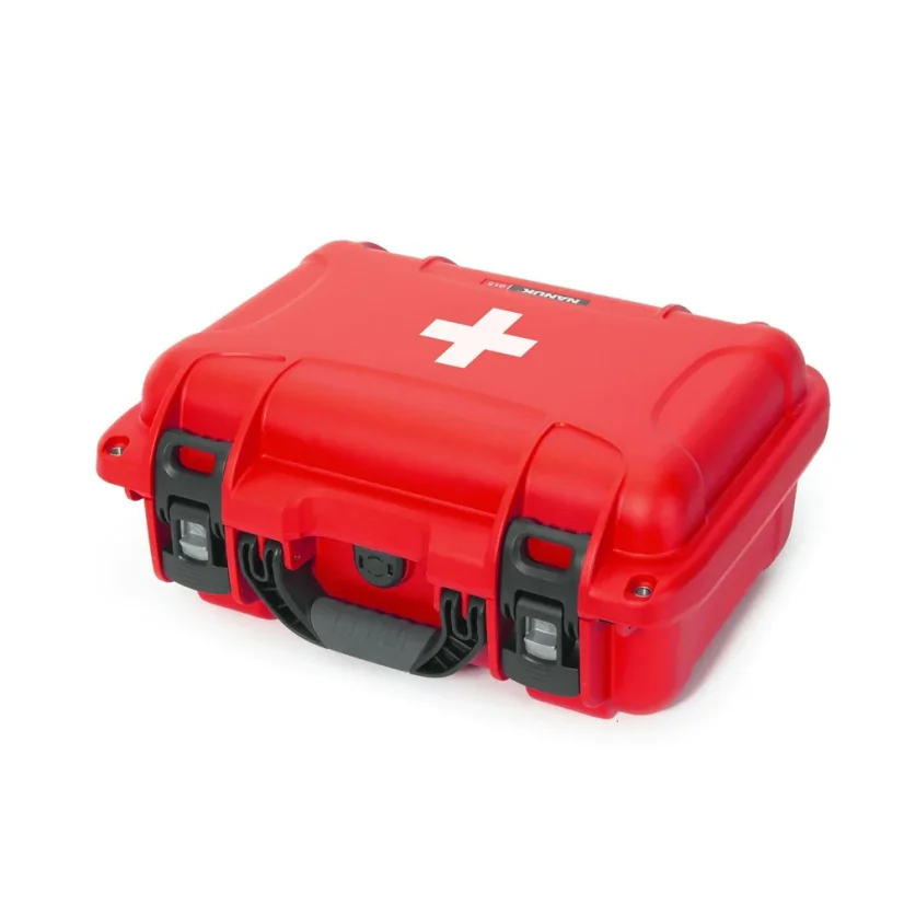 Nanuk 915 Case 915 empty – w/First Aid Logo - Red