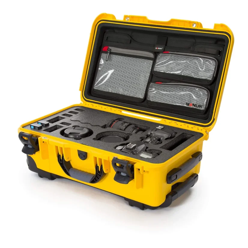 Nanuk 935 Case w/lid org. - w/f for 2 bodies DSLR - Yellow