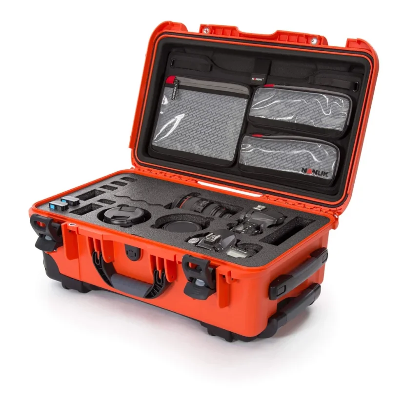 Nanuk 935 Case w/lid org. - w/f for 2 bodies DSLR - Orange