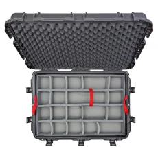 Nanuk 975 S Case w/Padded Dividers - Pull handle / Wheels - Black