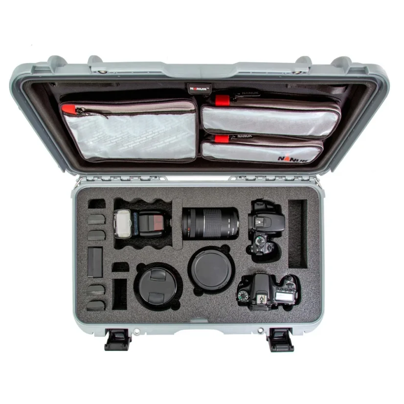 Nanuk 935 Case w/lid org. - w/f for 2 bodies DSLR - Silver