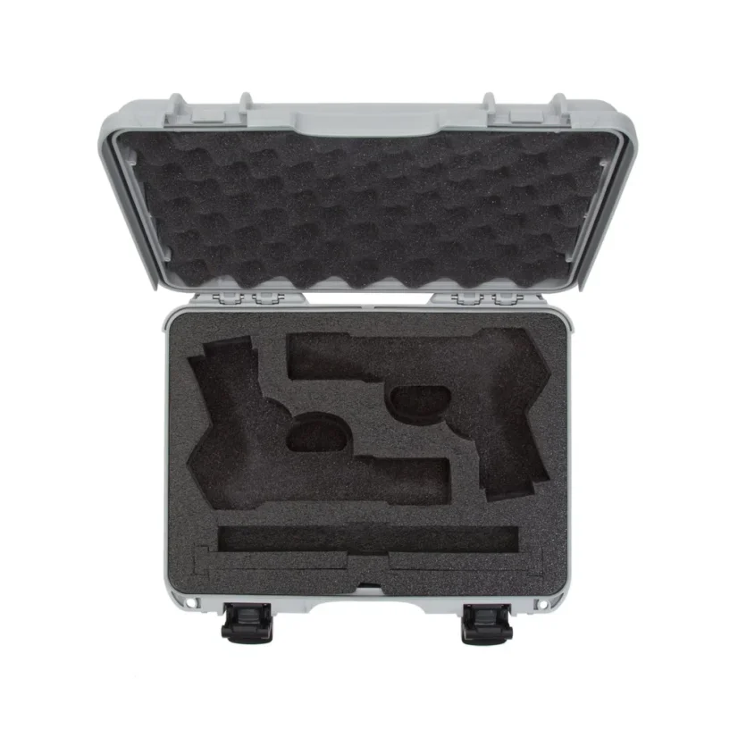 Nanuk 910 2UP GUN Case w/classic gun - Silver