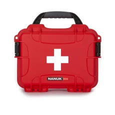 Nanuk 904 Case 904 empty – w/First Aid Logo - Red