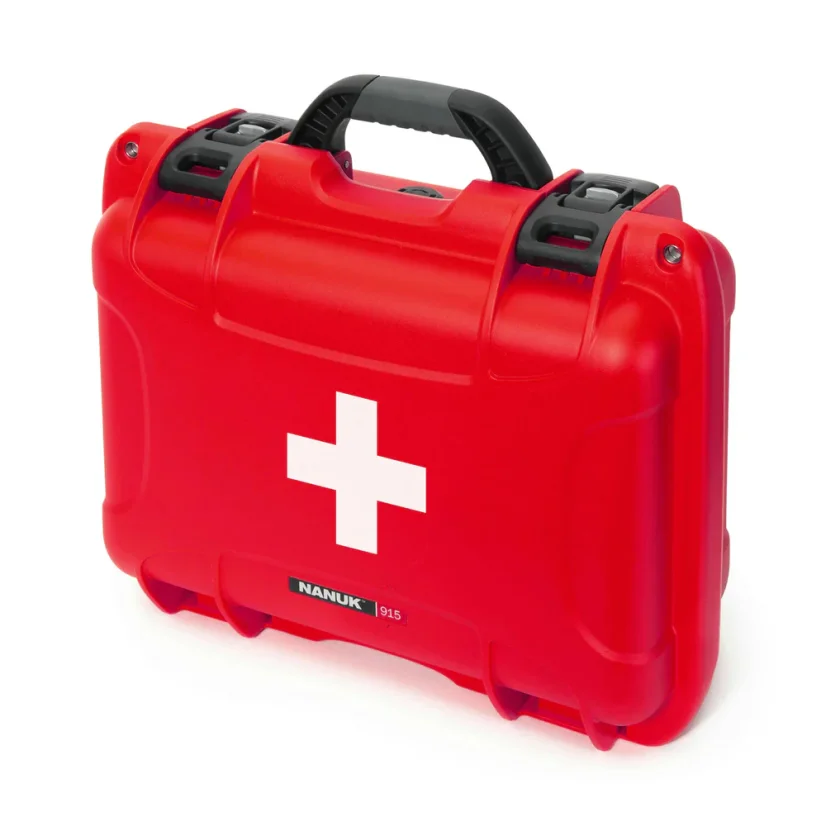 Nanuk 915 Case 915 empty – w/First Aid Logo - Red